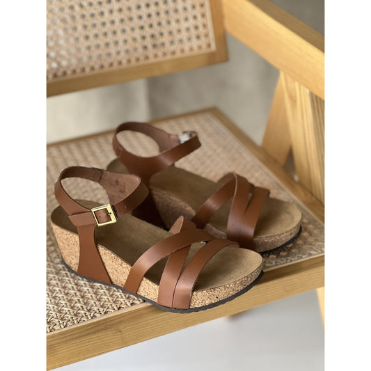 COPENHAGEN SHOES ALIDA Sandalen met sleehak 0241 COGNAC