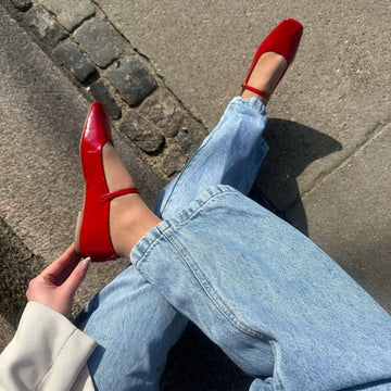 COPENHAGEN SHOES ALL FOR LOVE-PATENT Ballerinas 0016 RED