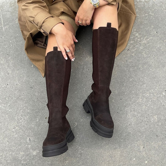 COPENHAGEN SHOES FOLLOW ME AND MORE S. Long boot 004 Dark brown