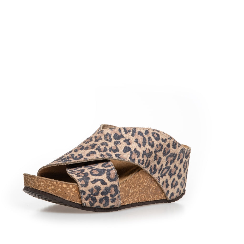 COPENHAGEN SHOES FRANCES LEOPARD 23 Sandalen met sleehak 048 Brown leopard