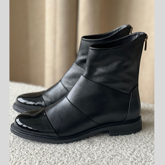 COPENHAGEN SHOES STEPHANIE Laarzen 00010 BLACK W/PATENT TOE