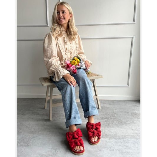 COPENHAGEN SHOES SUMMER DREAM SUEDE Slippers 0016 RED
