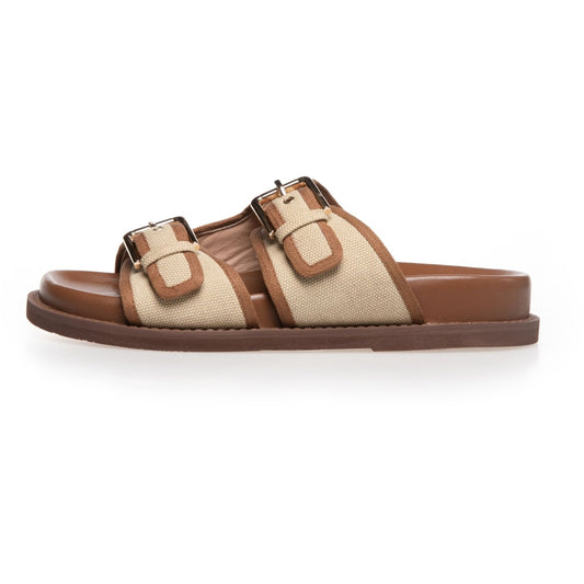 COPENHAGEN SHOES THE FEELING CANVAS Slippers 461 Beige/cognac