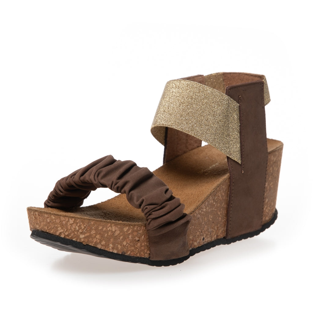 COPENHAGEN SHOES THE MOMENTS Sandalen met sleehak 854 TAUPE MULTI