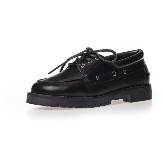COPENHAGEN SHOES THE WALK LEATHER Boat Shoe 0001 BLACK