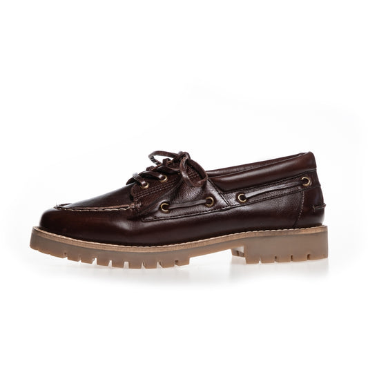 COPENHAGEN SHOES THE WALK LEATHER Boat Shoe 0018 DK BROWN
