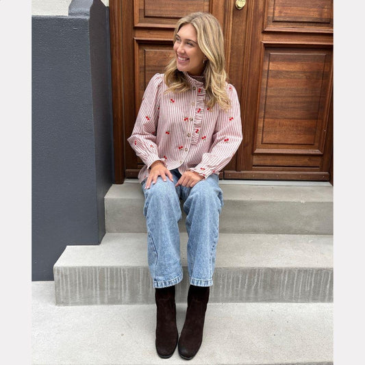 STORIES FROM THE ATELIER by COPENHAGENSHOES WINTER GARDEN SHIRT 0011 OFF WHITE/RED