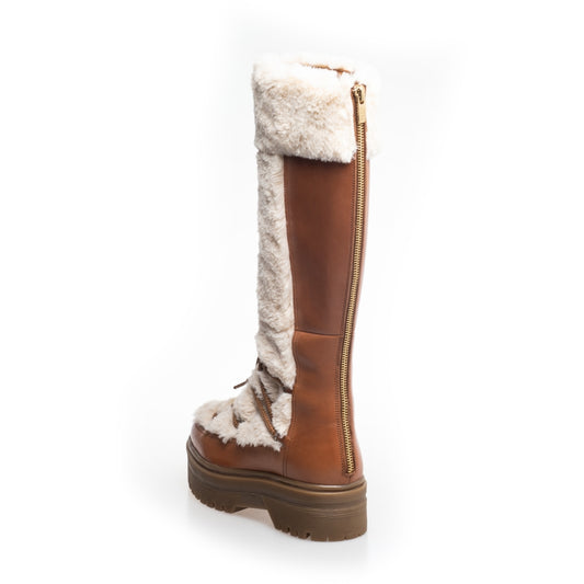 COPENHAGEN SHOES SNOW BY SNOW 22 HIGH Long boot 2229 COGNAC OFF-WHITE