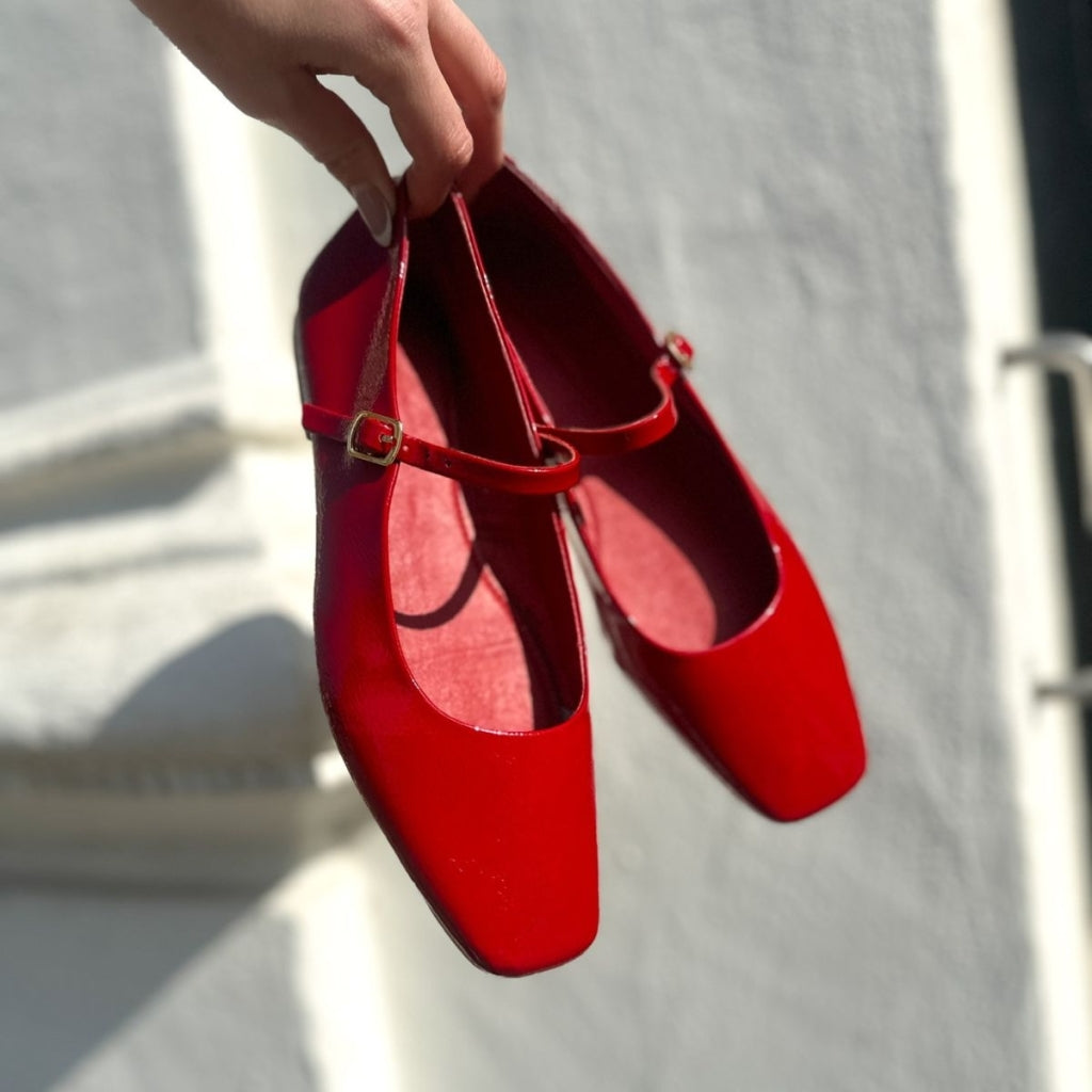 COPENHAGEN SHOES ALL FOR LOVE-PATENT Ballerinas 0016 RED
