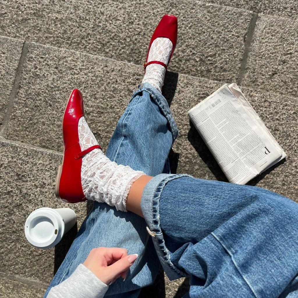 COPENHAGEN SHOES ALL FOR LOVE-PATENT Ballerinas 0016 RED