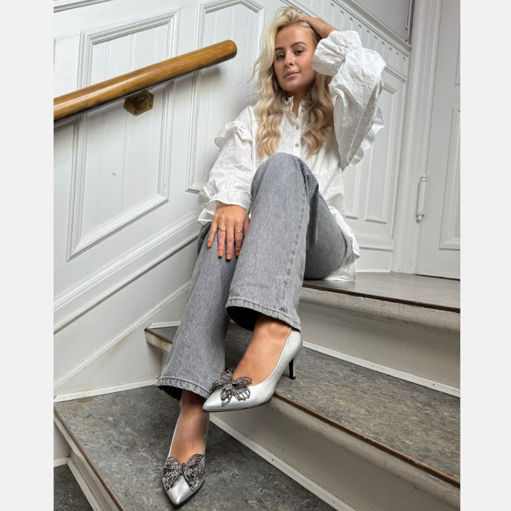 COPENHAGEN SHOES BUTTERFLY - SILVER Heels 0051 SILVER (ARGENTO)
