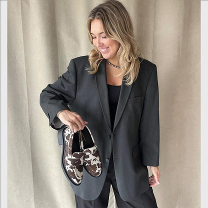 COPENHAGEN SHOES CELINA Loafers 0109 WHITE/BROWN