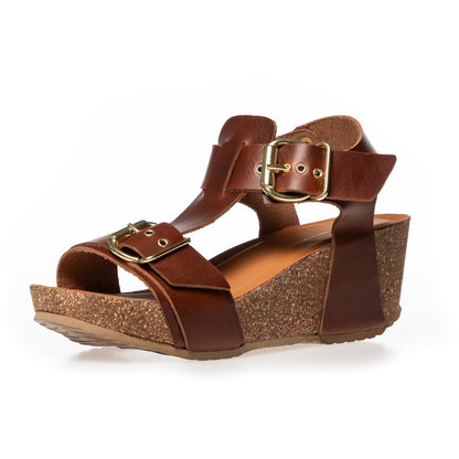 COPENHAGEN SHOES DANCE AND SMILE Sandalen met sleehak 0241 COGNAC