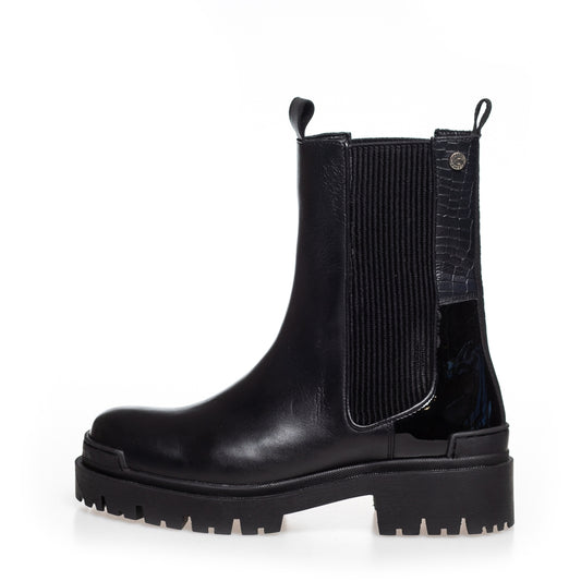 COPENHAGEN SHOES DAY DREAMING Laarzen 1207 BLACK W/PATENT HEEL