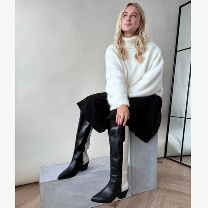 COPENHAGEN SHOES DIVIDED MULTI Long boot 0094 BLACK/OFF WHITE