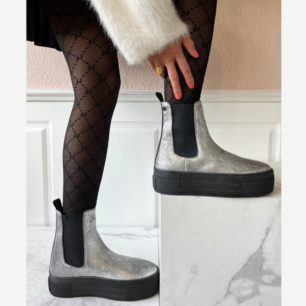 COPENHAGEN SHOES ENYA BOOT SILVER Laarzen 009 Silver Snake