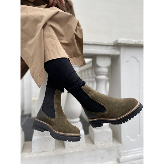 COPENHAGEN SHOES FALL 21 Suede Laarzen 099 Army