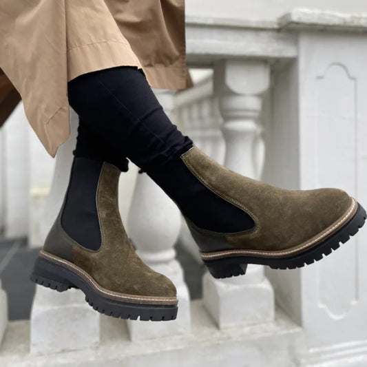 COPENHAGEN SHOES FALL 21 Suede Laarzen 099 Army