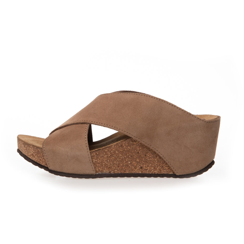 COPENHAGEN SHOES FRANCES 23 Suede Sandalen met sleehak 00068 BEIGE (BEIGE 132 BIS)