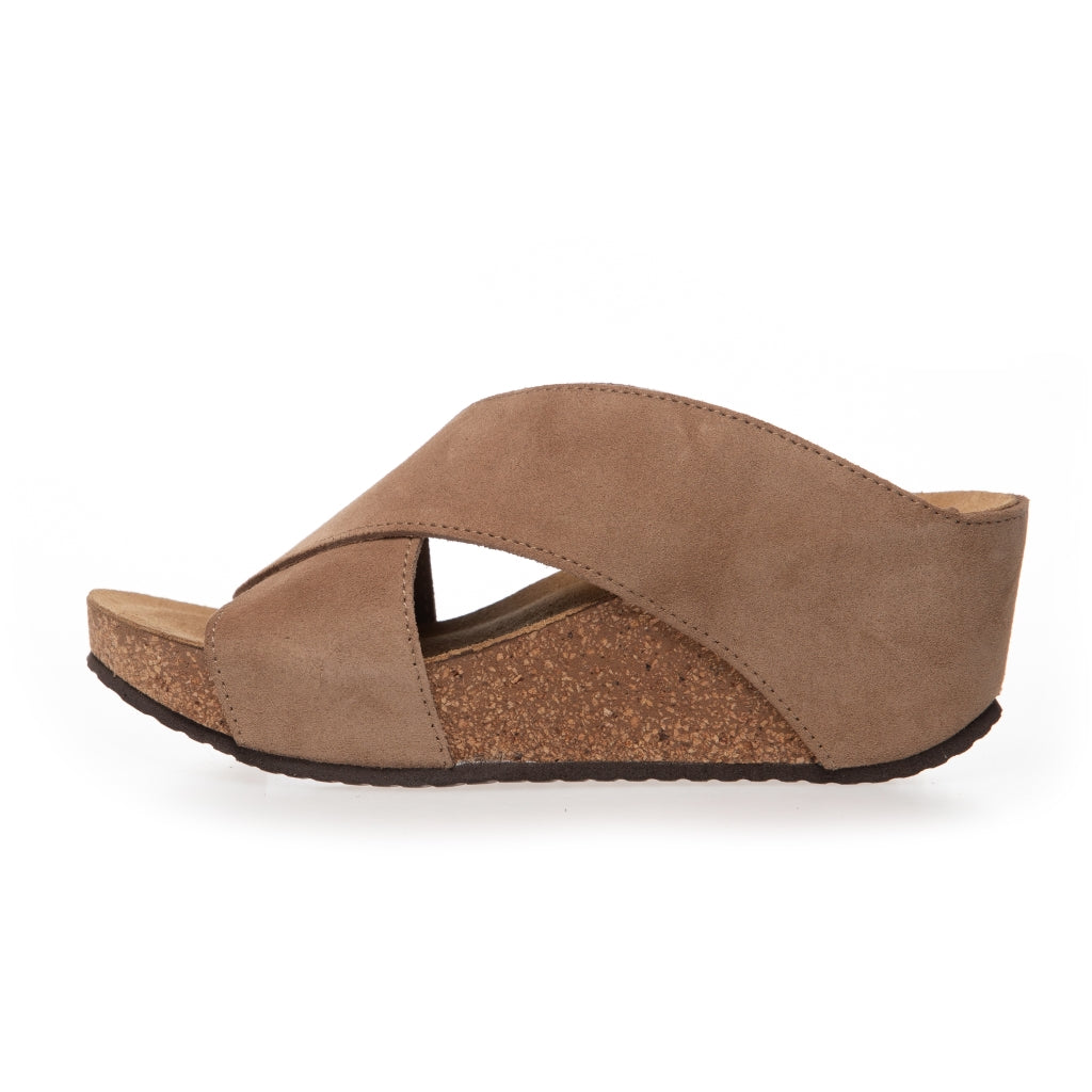 COPENHAGEN SHOES FRANCES 23 Suede Sandalen met sleehak 00068 BEIGE (BEIGE 132 BIS)