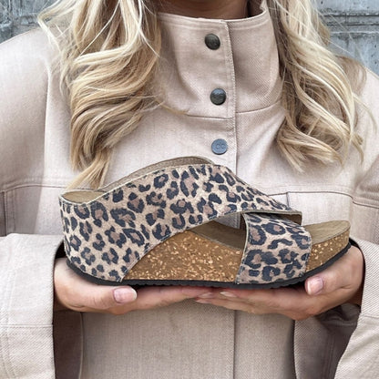 COPENHAGEN SHOES FRANCES LEOPARD 23 Sandalen met sleehak 048 Brown leopard