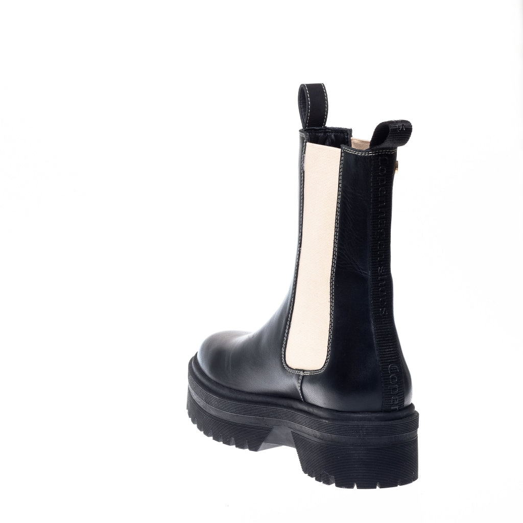 COPENHAGEN SHOES GOING 21 (white elastic) Laarzen 001 Black