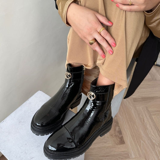COPENHAGEN SHOES LADY BOSS PATENT Laarzen 038 Black patent