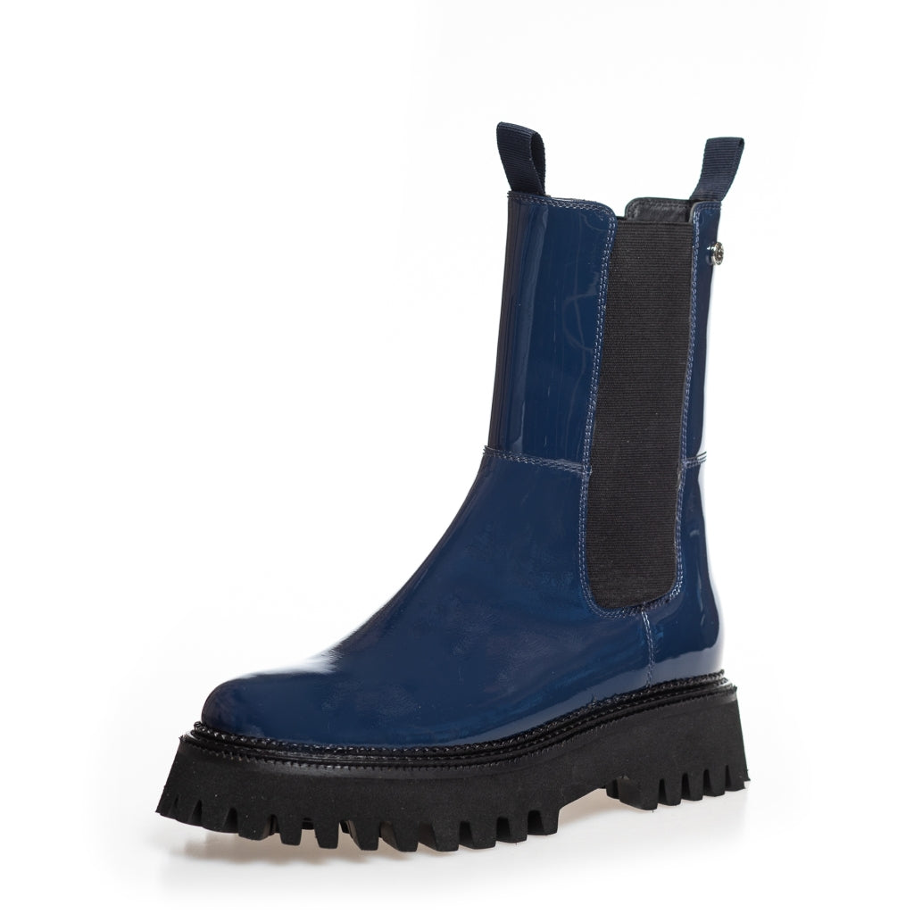 COPENHAGEN SHOES LEMON PATENT Laarzen 00039 DARK BLUE PATENT