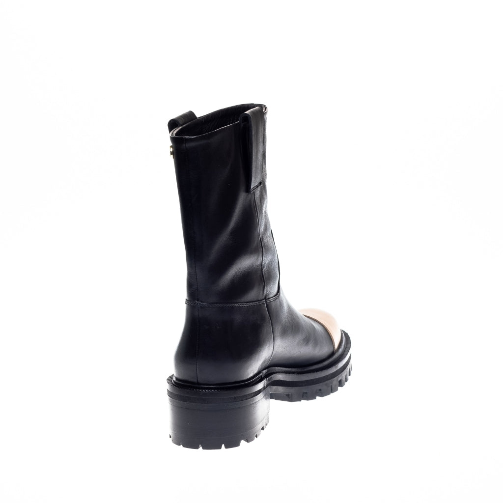 COPENHAGEN SHOES LET'S GO Copenhagenshoes by Josefine Valentin Laarzen 1623 BLACK WITH OFF WHITE TOE