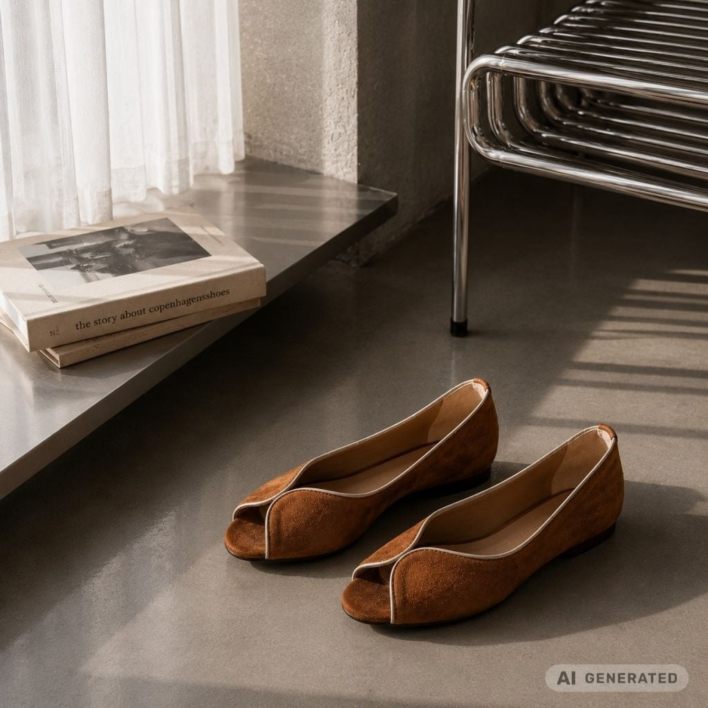 COPENHAGEN SHOES LIKE A MELODY-SUEDE Ballerinas 0241 COGNAC