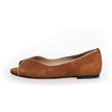 COPENHAGEN SHOES LIKE A MELODY-SUEDE Ballerinas 0241 COGNAC