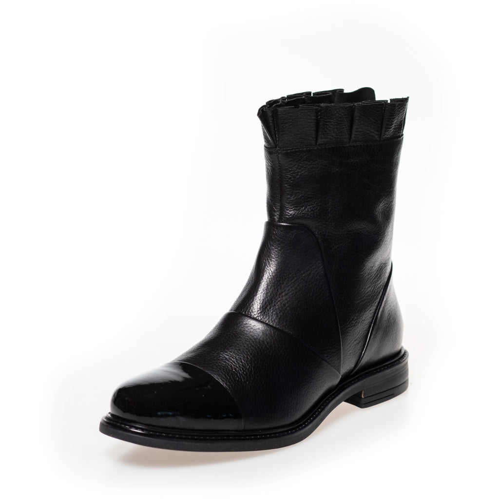COPENHAGEN SHOES MARGARET Laarzen 00010 BLACK W/PATENT TOE