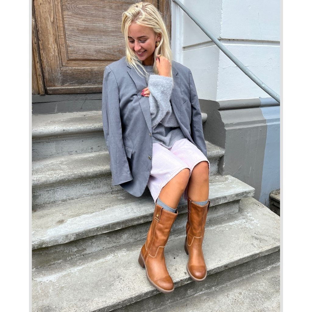 COPENHAGEN SHOES MY GOOD VIBES Long boot 0241 COGNAC