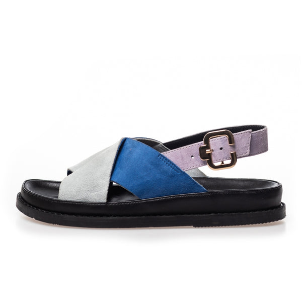 COPENHAGEN SHOES NEW STRONGER 23 - SUEDE Sandal 0026 BLUE/LAVENDER