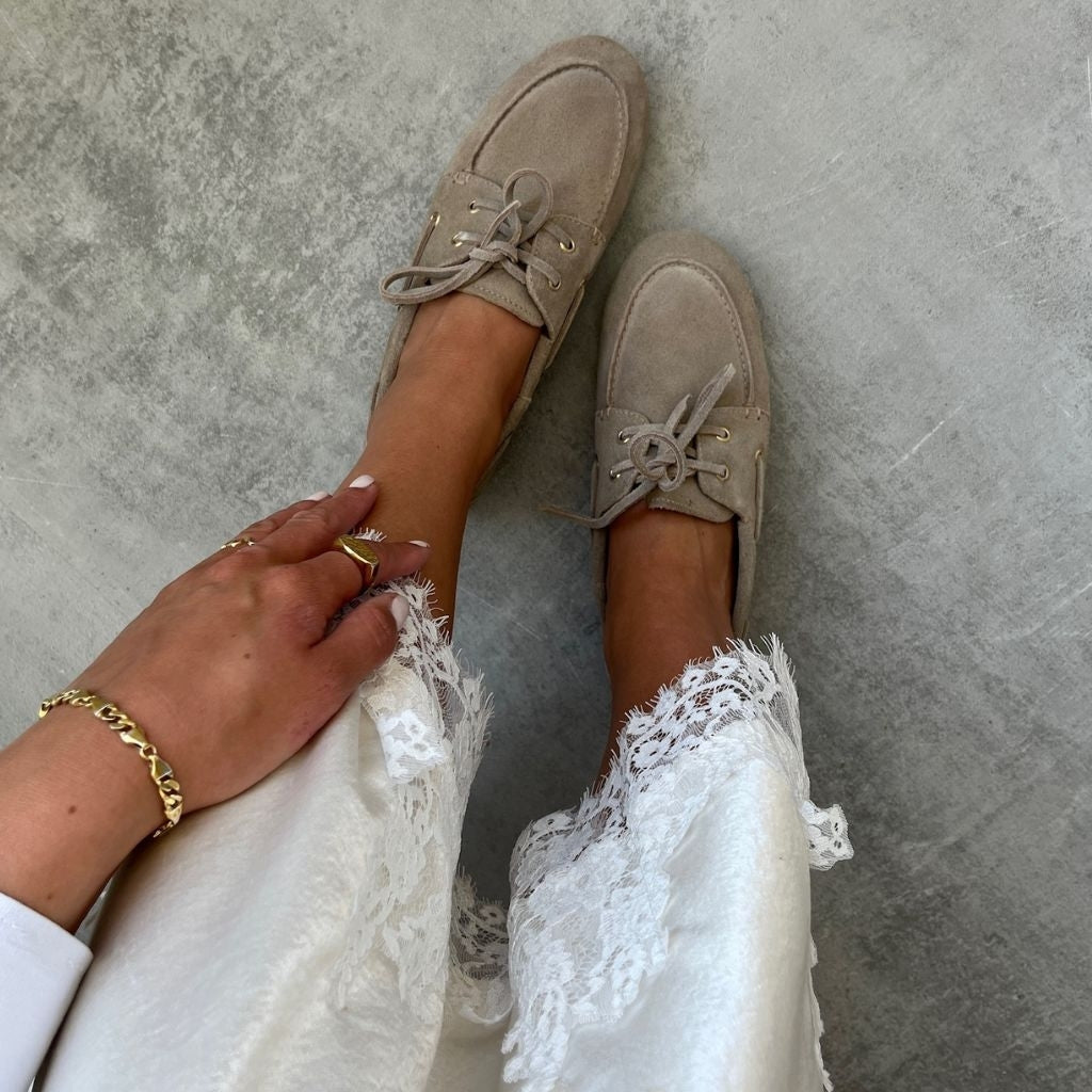 COPENHAGEN SHOES SAVANNAH SUEDE Boat Shoe 901 Light beige