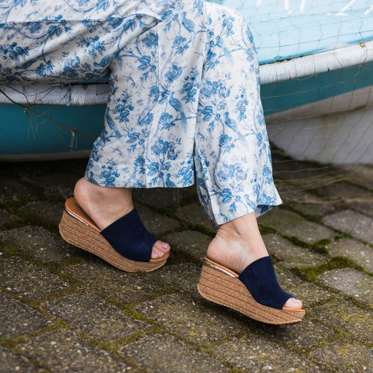 COPENHAGEN SHOES SISSEL Sandalen met sleehak 014 Navy