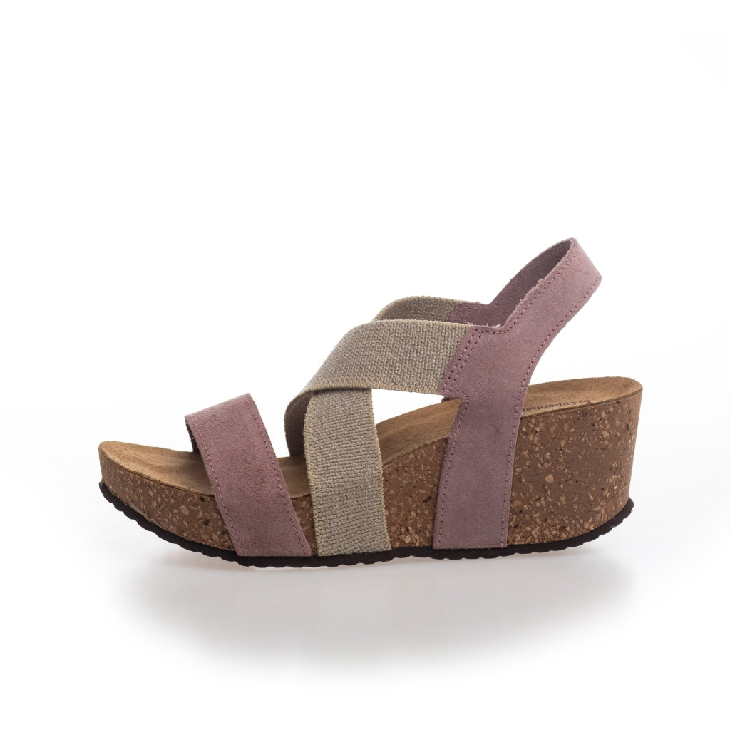 COPENHAGEN SHOES STACIA 21 Canvas Sandalen met sleehak 030 Rose