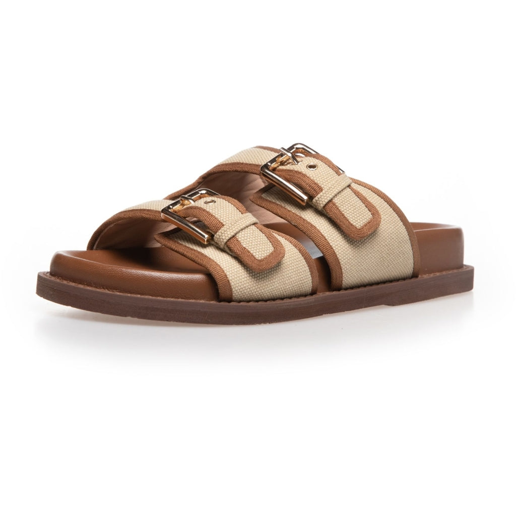 COPENHAGEN SHOES THE FEELING CANVAS Slippers 461 Beige/cognac