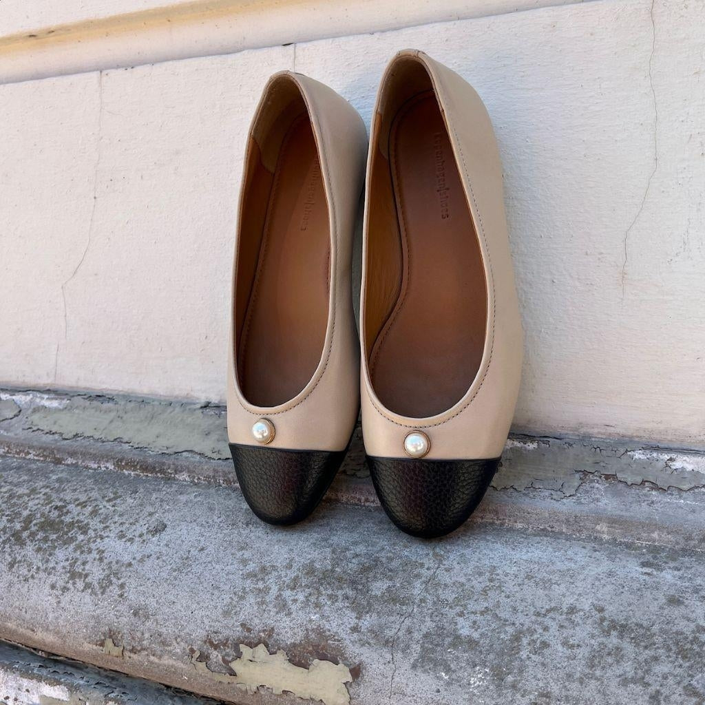 COPENHAGEN SHOES THE NEW PEARL BALLERINA Ballerinas 0007 BLACK / NUDE