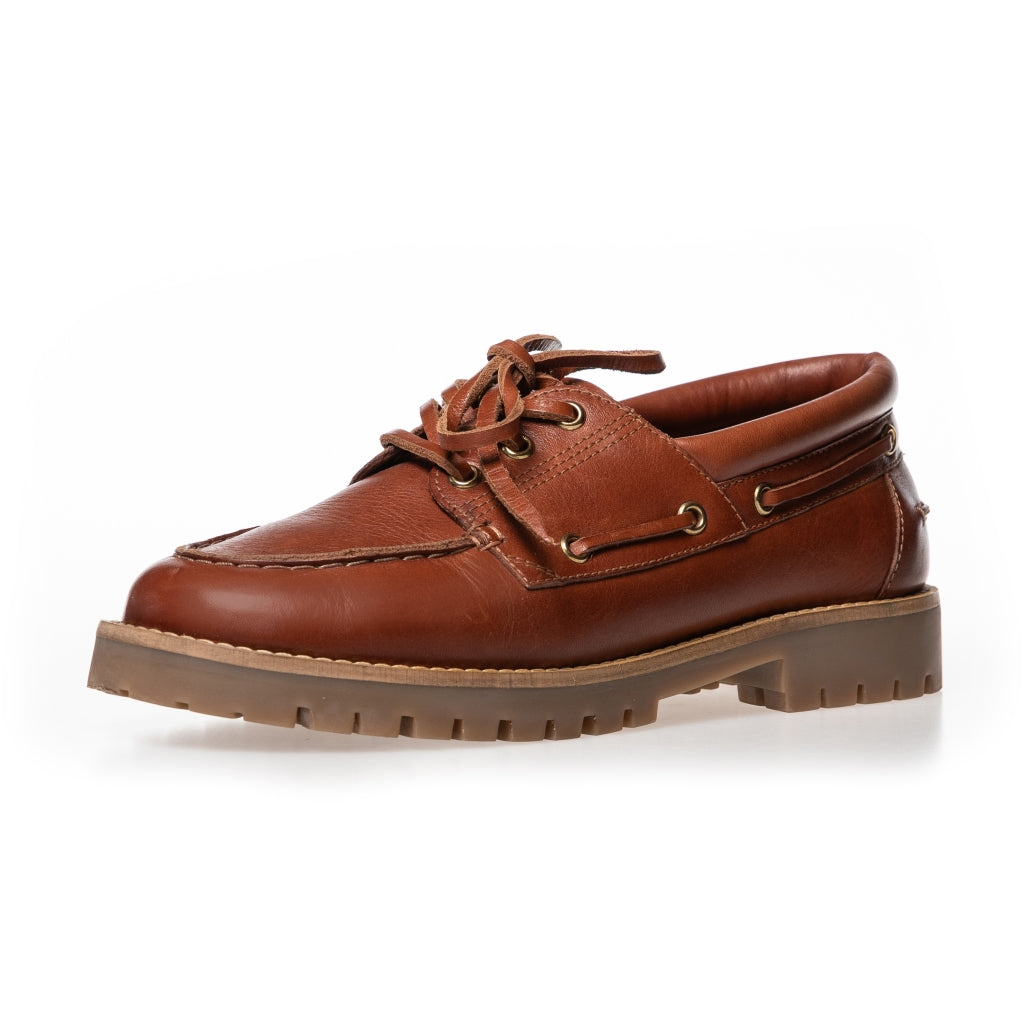 COPENHAGEN SHOES THE WALK LEATHER Boat Shoe 0241 COGNAC