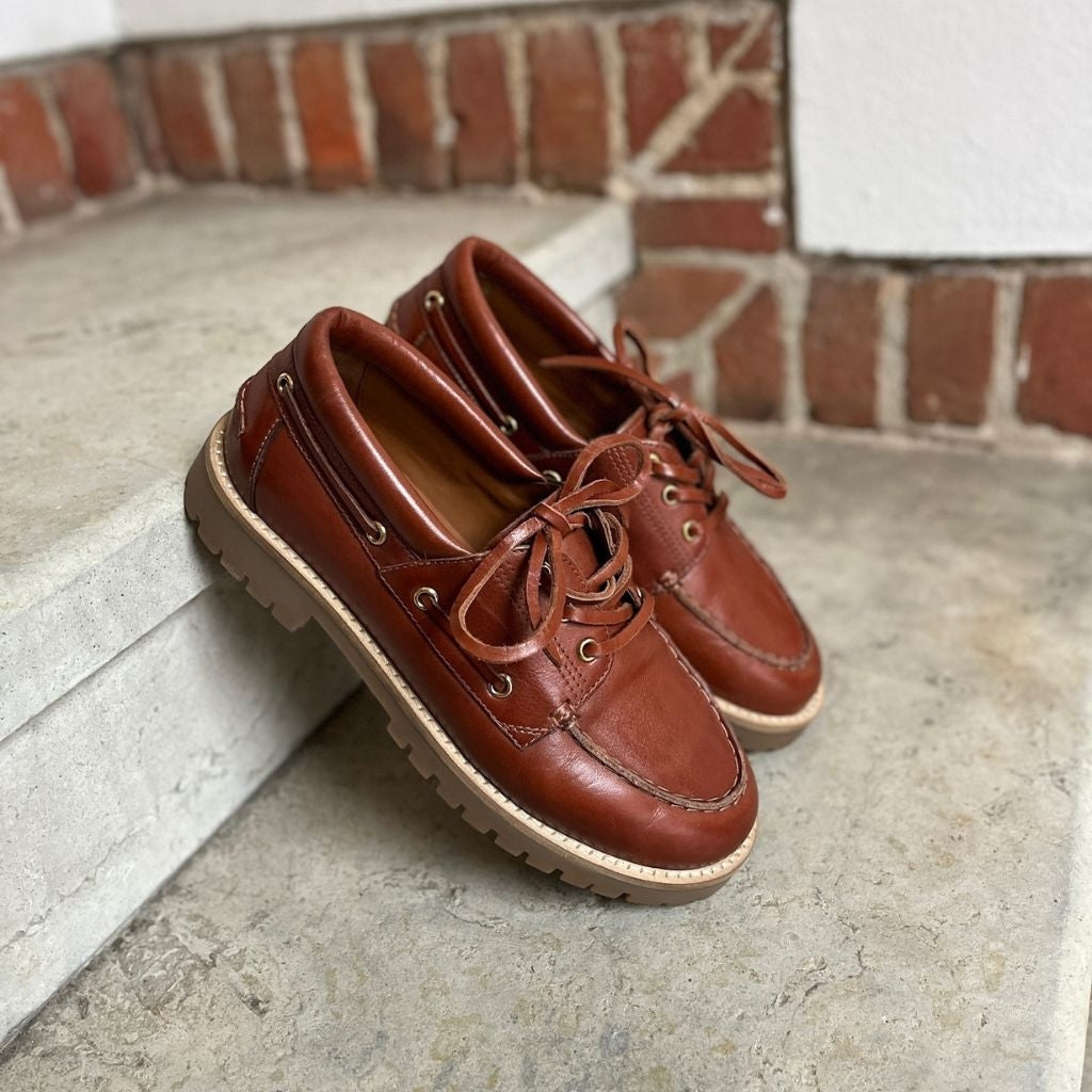 COPENHAGEN SHOES THE WALK LEATHER Boat Shoe 0241 COGNAC