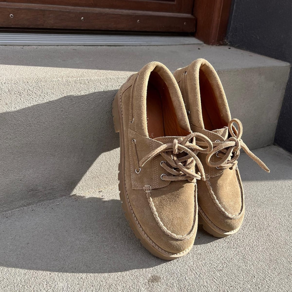 COPENHAGEN SHOES THE WALK SUEDE Boat Shoe 0301 BISCUIT