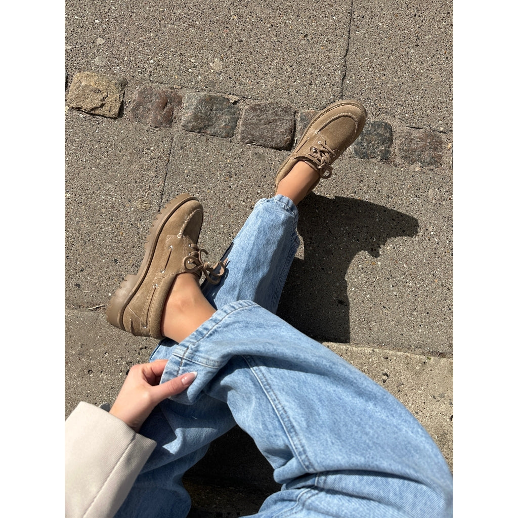 COPENHAGEN SHOES THE WALK SUEDE Boat Shoe 0301 BISCUIT