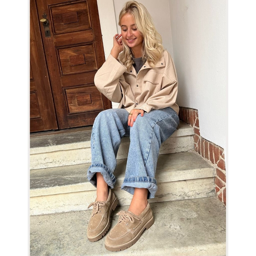 COPENHAGEN SHOES THE WALK SUEDE Boat Shoe 0301 BISCUIT