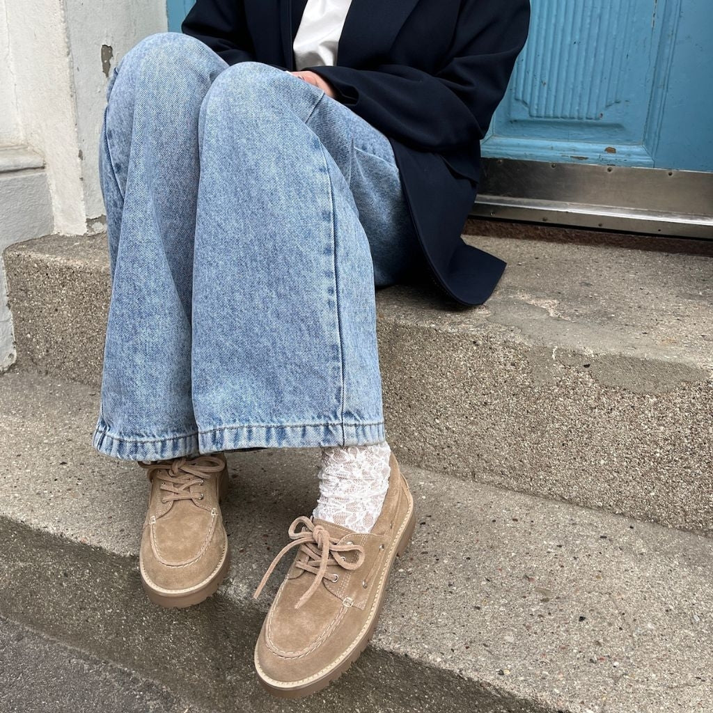 COPENHAGEN SHOES THE WALK SUEDE Boat Shoe 0301 BISCUIT