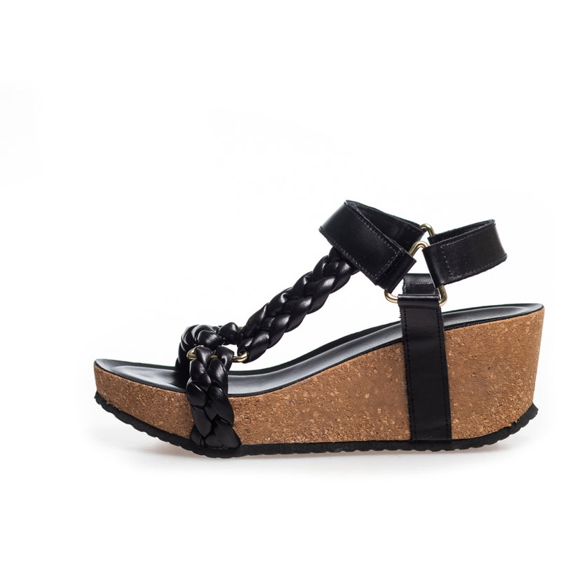 COPENHAGEN SHOES WOVEN LADY Sandal wedge 0001 BLACK