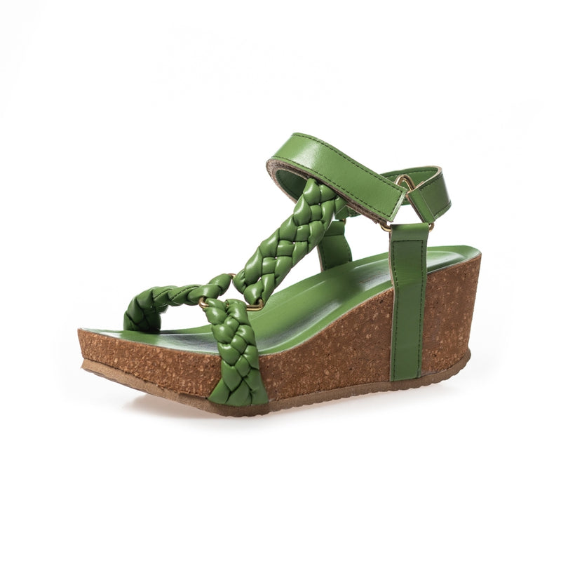 COPENHAGEN SHOES WOVEN LADY Sandal wedge 0027 GREEN