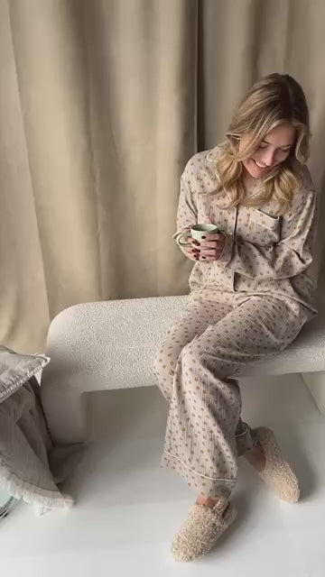 STORIES FROM THE ATELIER by COPENHAGENSHOES PAJAMAS PANTS 3 PANTS 03 GREEN YELLOW BIG FLOWER