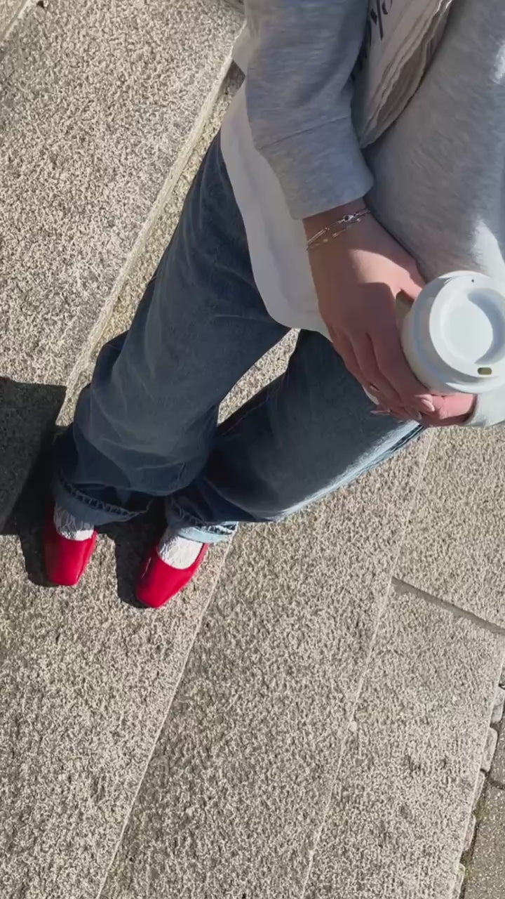 COPENHAGEN SHOES ALL FOR LOVE-PATENT Ballerinas 0016 RED