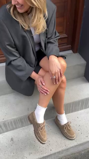 COPENHAGEN SHOES THE WALK SUEDE Boat Shoe 0301 BISCUIT